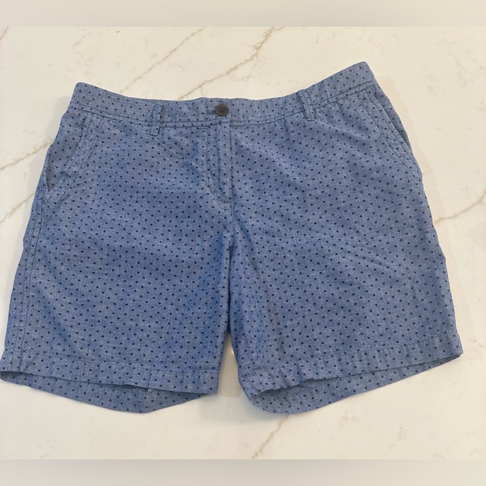 Talbots blue polka dot shorts, Size 10